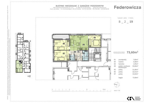 Plan HSD Inwestycje Krakowskie Sp. z o.o. mieszkanie w inwestycji ul. Federowicza Federowicza – Ruczaj Park