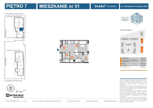 Plan Inter-Bud Developer Sp. z o.o. mieszkanie w inwestycji os. Bohaterów Września Piasta Towers - bud. 86a