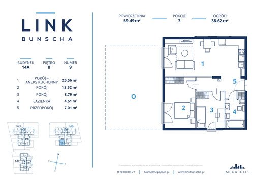 Plan Megapolis Sp. z o.o. mieszkanie w inwestycji ul. Bunscha 14A, 14B, 14C Link Bunscha