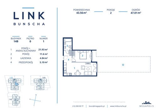 Plan Megapolis Sp. z o.o. mieszkanie w inwestycji ul. Bunscha 14A, 14B, 14C Link Bunscha