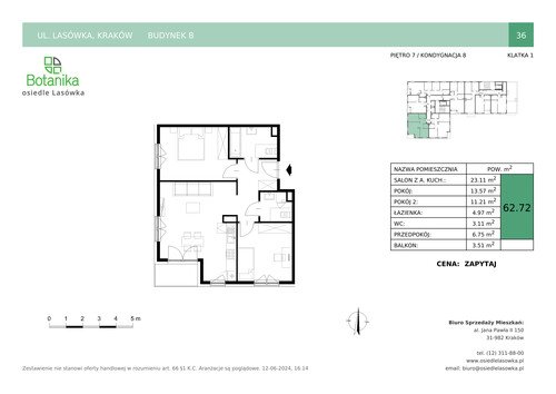 Plan Stylhut Plus sp. z o.o. mieszkanie w inwestycji ul. Lasówka Osiedle Lasówka - bud. B