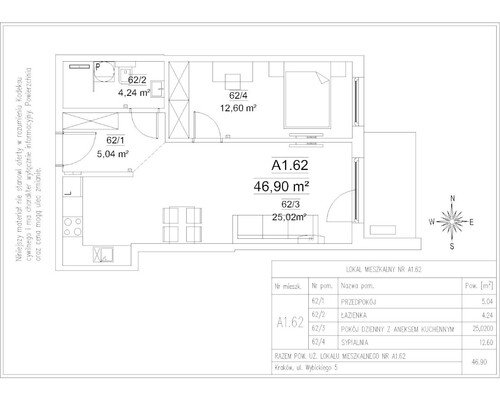 Plan Frax-Bud mieszkanie w inwestycji ul. Wybickiego 5 FORTnatura - budynek A1