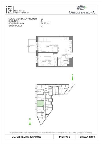 Plan Tętnowski Development mieszkanie w inwestycji ul. Pasteura Osiedle Pasteura - IV etap