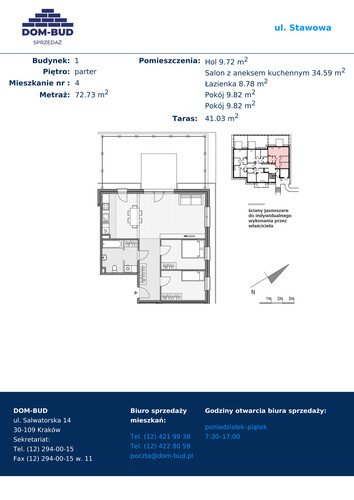 Plan Dom-Bud M. Szaflarski Spółka Jawna mieszkanie w inwestycji ul. Stawowa 242 Stawowa - bud. 1/1