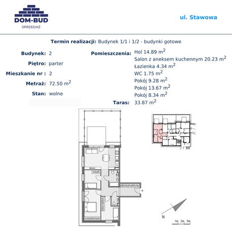 Plan Dom-Bud M. Szaflarski Spółka Jawna mieszkanie w inwestycji ul. Stawowa 242A Stawowa - bud. 1/2