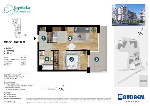 Plan BUDREM mieszkanie w inwestycji ul. Pychowicka 3A Kapelanka-Pychowicka - budynek B