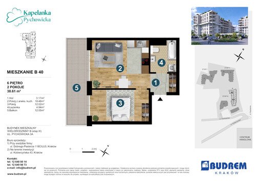 Plan BUDREM mieszkanie w inwestycji ul. Pychowicka 3A Kapelanka-Pychowicka - budynek B