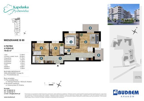 Plan BUDREM mieszkanie w inwestycji ul. Pychowicka 3A Kapelanka-Pychowicka - budynek B