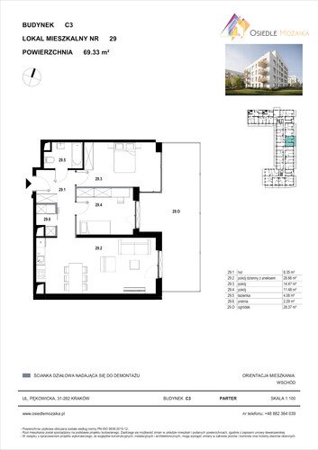 Plan KG Group Sp. z o.o. mieszkanie w inwestycji  Osiedle Mozaika - bud. C3