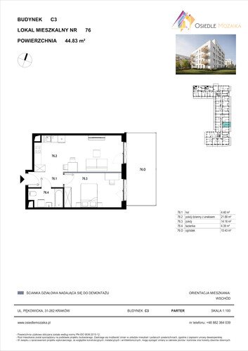 Plan KG Group Sp. z o.o. mieszkanie w inwestycji  Osiedle Mozaika - bud. C3