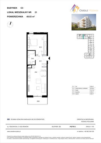 Plan KG Group Sp. z o.o. mieszkanie w inwestycji  Osiedle Mozaika - bud. C3