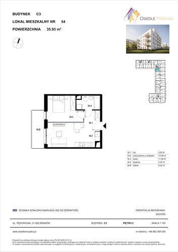 Plan KG Group Sp. z o.o. mieszkanie w inwestycji  Osiedle Mozaika - bud. C3