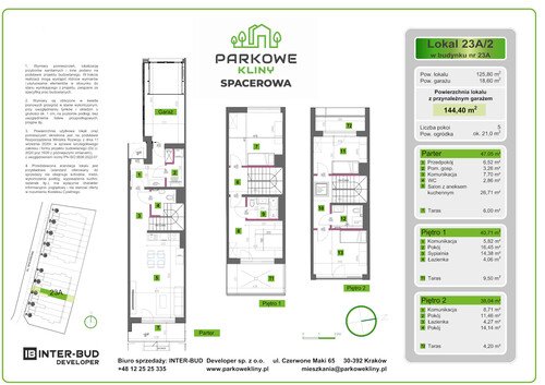 Plan Inter-Bud Developer Sp. z o.o. dom w inwestycji ul. Spacerowa Parkowe Kliny