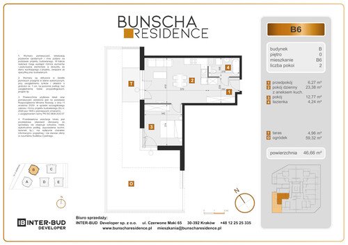 Plan Inter-Bud Developer Sp. z o.o. mieszkanie w inwestycji ul. Bunscha Bunscha Residence (wkrótce w sprzedaży) 