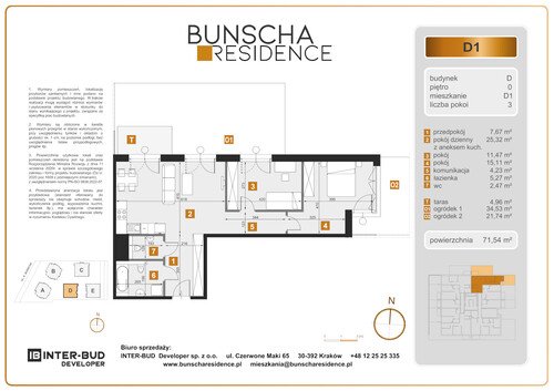 Plan Inter-Bud Developer Sp. z o.o. mieszkanie w inwestycji ul. Bunscha Bunscha Residence (wkrótce w sprzedaży) 