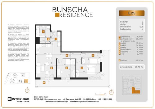 Plan Inter-Bud Developer Sp. z o.o. mieszkanie w inwestycji ul. Bunscha Bunscha Residence (wkrótce w sprzedaży) 