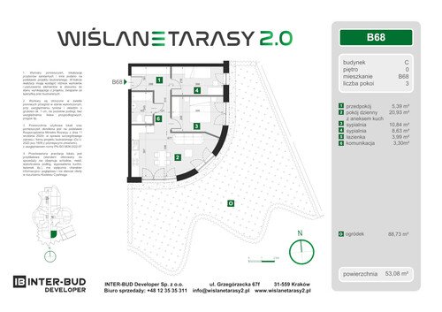 Plan Inter-Bud Developer Sp. z o.o. apartament w inwestycji ul. Grzegórzecka Wiślane Tarasy 2.0 - bud. C (wkrótce w sprzedaży)