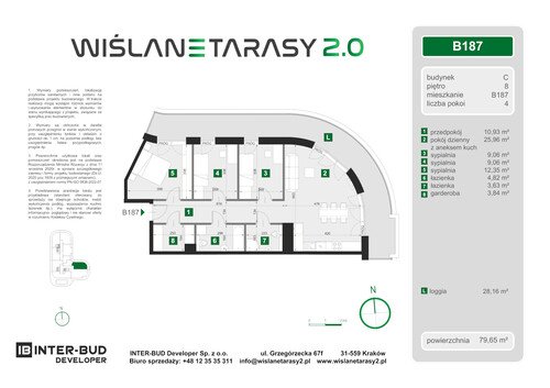 Plan Inter-Bud Developer Sp. z o.o. apartament w inwestycji ul. Grzegórzecka Wiślane Tarasy 2.0 - bud. C (wkrótce w sprzedaży)