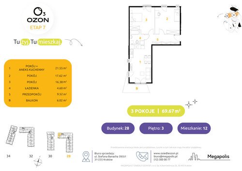 Plan Megapolis mieszkanie w inwestycji ul. Banacha Osiedle OZON Etap 7