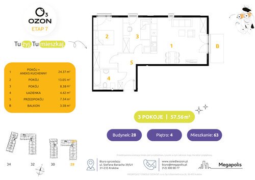 Plan Megapolis mieszkanie w inwestycji ul. Banacha Osiedle OZON Etap 7