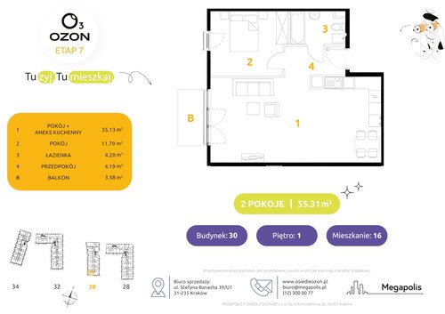 Plan Megapolis mieszkanie w inwestycji ul. Banacha Osiedle OZON Etap 7