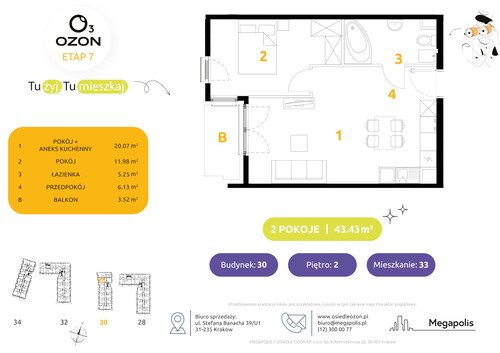 Plan Megapolis mieszkanie w inwestycji ul. Banacha Osiedle OZON Etap 7