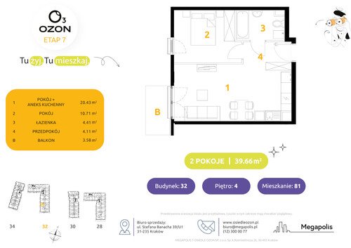 Plan Megapolis mieszkanie w inwestycji ul. Banacha Osiedle OZON Etap 7