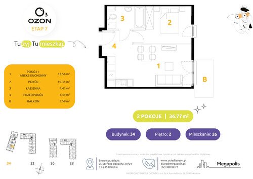 Plan Megapolis mieszkanie w inwestycji ul. Banacha Osiedle OZON Etap 7