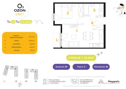 Plan Megapolis mieszkanie w inwestycji ul. Banacha Osiedle OZON Etap 7