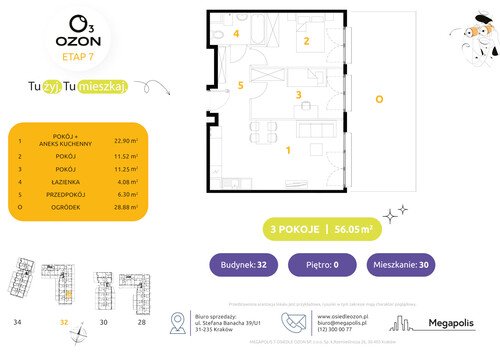 Plan Megapolis mieszkanie w inwestycji ul. Banacha Osiedle OZON Etap 7