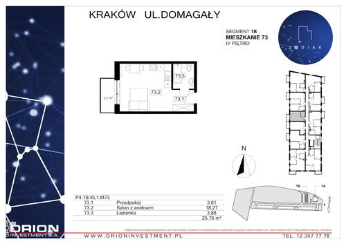 Plan Grupa Orion Investment S.A. mieszkanie w inwestycji ul. Domagały Osiedle Zodiak - bud. 39