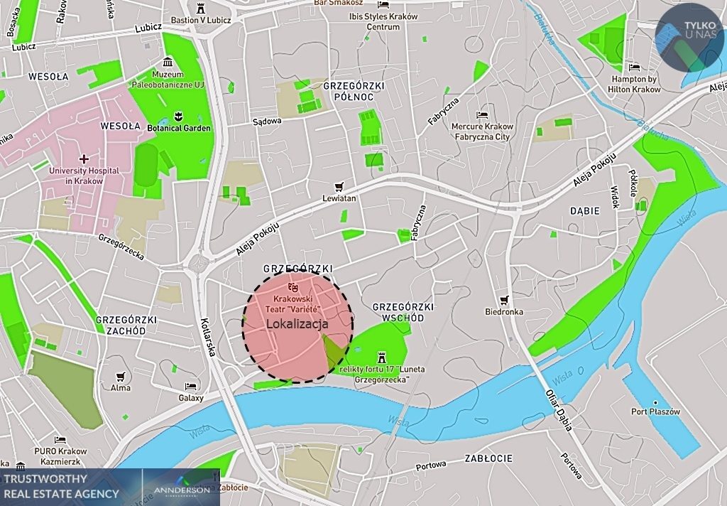 Mieszkanie na wynajem KRAKÓW GRZEGÓRZKI Grzegórzecka